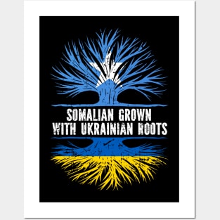 Somalian Grown with Ukrainian Roots Flag Posters and Art